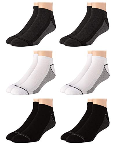Van Heusen Men’s Athletic Low Cut Socks 6 Pack Shoe Size 6-12.5 Black/Gray 