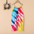 thumbnail image 4 of gljltg Girls Toddler Kids Baby Girls Strap Tie Dyed Romper Jumpsuit Outfits 1-6Y, 4 of 9