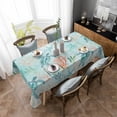 thumbnail image 4 of Teal Red Turtle Coastal Rectangle Tablecloth, Summer Beach Nautical Coral Starfish Waterproof & StainResistant Tablecloth, Washable Oil-proof Table Cover for Dining/Party/Wedding/Buffet 60x84 In, 4 of 9