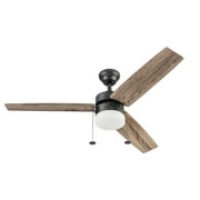 Better Homes & Gardens Olson 48" Bronze Indoor Ceiling Fan with Light, 3 Blades, Pull Chains & Reverse Airflow