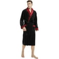 thumbnail image 4 of U2SKIIN Mens Fleece Robe, Plush Collar Shawl Bathrobe Flannel for Mens, 4 of 7