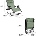 thumbnail image 2 of ZYPPP Oversized Zero Gravity Chair, Folding Outdoor Patio Lounge Recliner w/Cup Holder Accessory Tray, Pillow - Sage Green, 2 of 8
