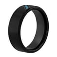 thumbnail image 3 of Mens Blue Diamond Accent Black Stainless Steel 8MM Comfort Fit Wedding Band - Mens Ring, 3 of 4
