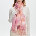 thumbnail image 4 of Women’s Tie-Dye Scarf Soft soft cozy-Like Winter Wrap Long Lightweight Shawl with Tassel Fashion Scarves,A, 4 of 4