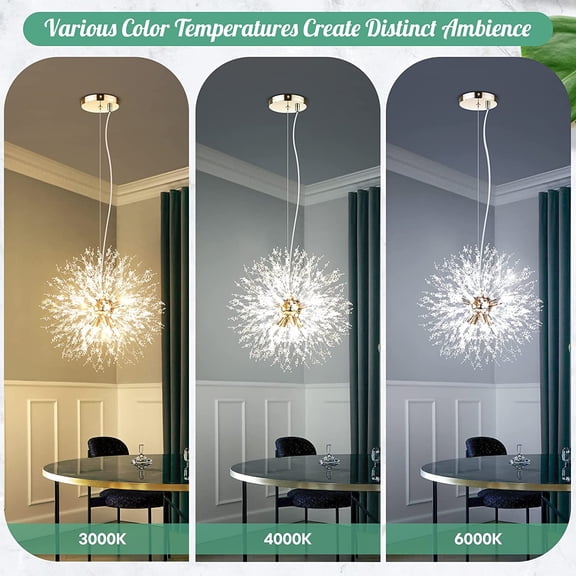 Nordic Hygge Modern Firework Crystal Chandeliers, Brushed Nickle