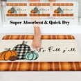 thumbnail image 3 of Xsinufn Fall Bathroom Rugs,Buffalo Plaid Pumpkins Autumn Bath Rugs for Bathroom Non-Slip and Washable,Soft Absorbent Quick Dry Diatomaceous Earth Bath Mats Inside Entryway Door Mat 17"x27", 3 of 6