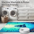 thumbnail image 5 of ODIKA 4'x6' Machine Washable Non-Slip Area Rug, Underwater Adventure with Bold Jaws and Ocean Waves High Traffic Rug, Blue, 65648, 5 of 7