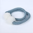 thumbnail image 4 of Curtain Tiebacks, 4 Pack Pearl Ball Home Curtain Buckle, Weave Clips Rope Straps Holder The Most Convenien Tie Backs(Lake Blue), 4 of 5