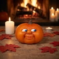 thumbnail image 3 of Funny Smiling Pumpkin Figurine Halloween Whimsical Pumpkin Decor Tabletop Ornament for Home Office and Festive Decoration, 3 of 8