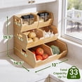 thumbnail image 2 of Homestead Bamboo Pantry Storage Bins, 3-Tier Stackable Open Front Baskets for Produce, Potato and Onion Storage with Handles, Set of 5, 2 of 7