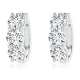 thumbnail image 1 of Angara Lab Grown Diamond Earrings - Round Diamond Three Stone Hoop Earrings in Platinum for Women, 1 of 8