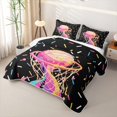 thumbnail image 3 of Castle Fairy Basketball Ice Cream Quilt Full,Sport Theme Graffiti Splash Full Bedspread Sets,Black Pink, 3 of 7