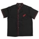 thumbnail image 1 of Uniforme de chef unisex de manga corta, camisa básica de chef para catering, panadería, servicio de alimentos, restaurante, talla M (negro), 1 of 5