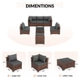 thumbnail image 2 of Poteban Patio Furniture Sets, Modular Rattan Outdoor Patio Sectional Furniture Sofa Set, Wicker Patio Conversation Set for Backyard,7PCS, 2 of 8