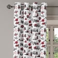 thumbnail image 2 of Ambesonne East Grommet Curtain, Japanese Architecture Artwork, 50" x 84", Dark Coral Black White, 2 of 6