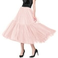 thumbnail image 2 of Women's A Line Party Dinner Tutu Skirt Brown Stretchy High Waisted Flared Skirt Half Skirt Silk Midi Skirt Plaid Skirt Set Ballet Skirts Mini Crib Skirt Split Thigh Skirt Jean Skirt for Women Stretchy, 2 of 7