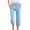 AB-Light Blue, variant on Mother's Day Gifts! QATAINLAV Capri Pants for Women Casual Tulip Hem Straight Leg Linen Cropped Trousers Summer Drawstring Elastic Waist Solid Color Capris Light Blue S