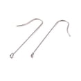 thumbnail image 2 of 200 pc Resistant 316 Surgical Stainless Steel Earring Hooks with Vertical Loops Stainless Steel Color 39x3mm Hole: 1.8mm 21 Gauge Pin: 0.7mm, 2 of 2