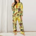 thumbnail image 3 of Kll African Print Women'S Long Sleeve Pajamas With Pants Sleepwear Loungewear 2 Set-Small, 3 of 9