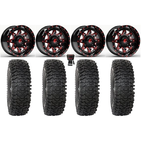 Fuel Lethal 15" Wheels Red 33" RC500S Sticky Tires Sportsman RZR Ranger