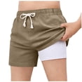 thumbnail image 2 of NAISIBABY Boys Active Shorts (4-15T), with Pockets Drawstring Sports Liner Kids Summer Casual Sport Shorts Khaki 10T, 2 of 9
