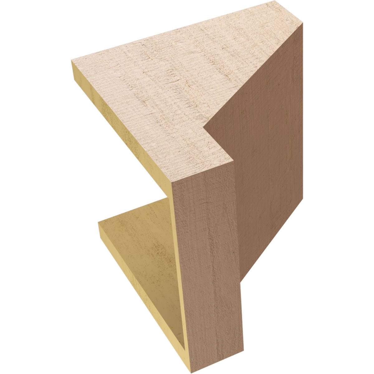 10"W x 10"D x 10"H Wide Clemmons Rough Cedar Woodgrain TimberThane Corbel, Primed Tan