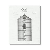 Stupell Industries Detailed Silo Diagram Rustic Countryside Farm Structure Graphic Art Gallery Wrapped Canvas Print Wall Art, Design by Lettered and Lined