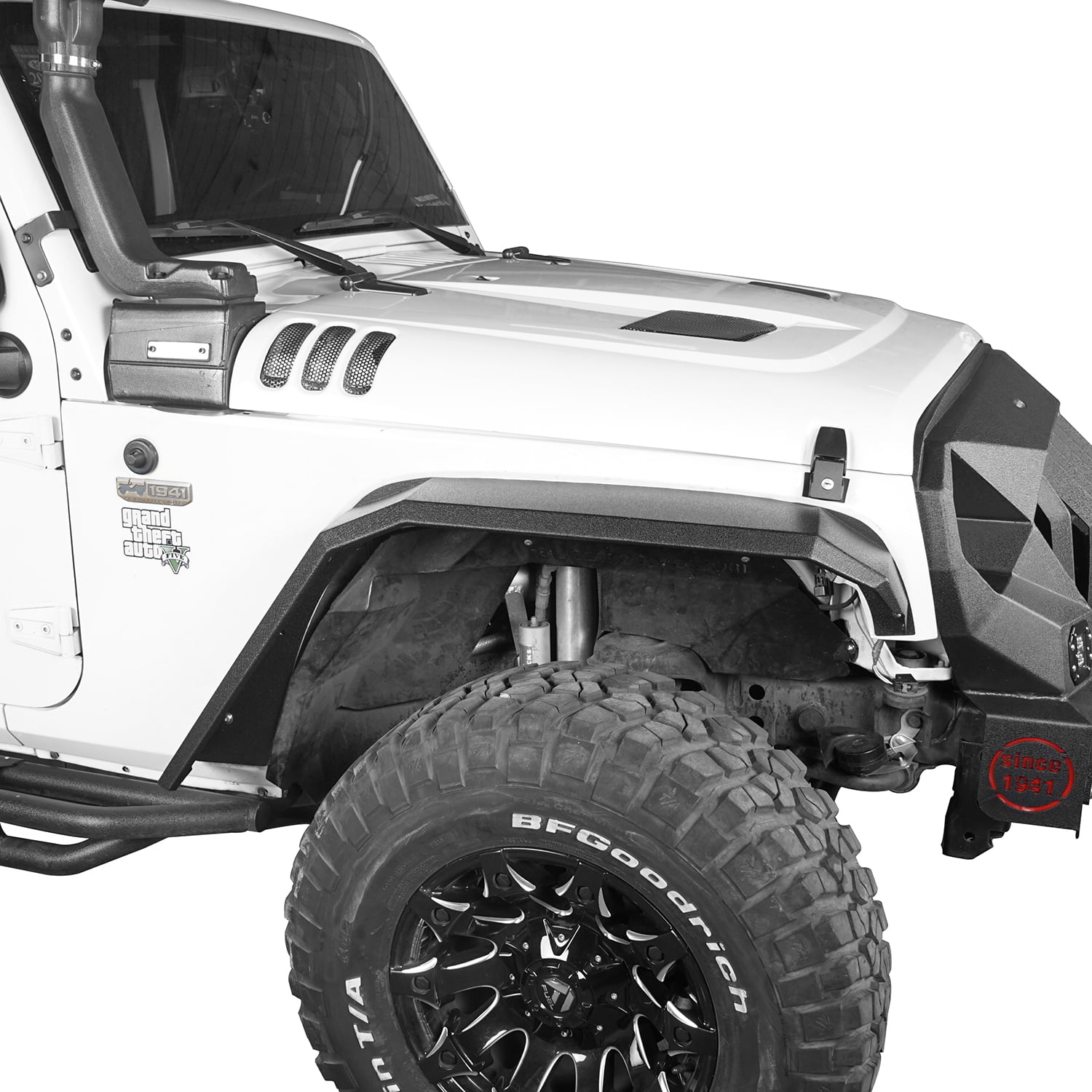 Hooke Road Fits Jeep Wrangler JK 2007-2018 Flat Tube Front