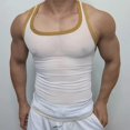 thumbnail image 2 of Yiaimeir Men's Classic White Tank Top With Contrasting Trim Breathable Cotton Sleeveless UnderTank Tops For Everyday Comfort,Size S-3XL, 2 of 5