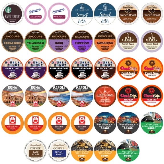 Perfect Samplers Dark Roast and Bold Flavors Coffee Pod Variety Pack, 40 Count
