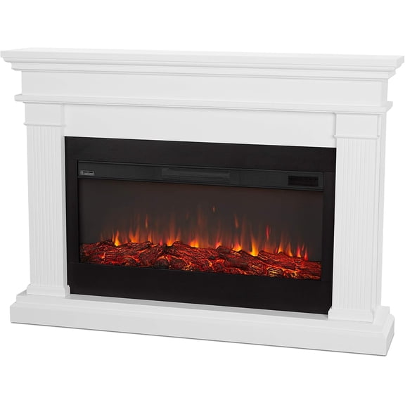 Real Flame Beau 59" Landscape Electric Fireplace in White