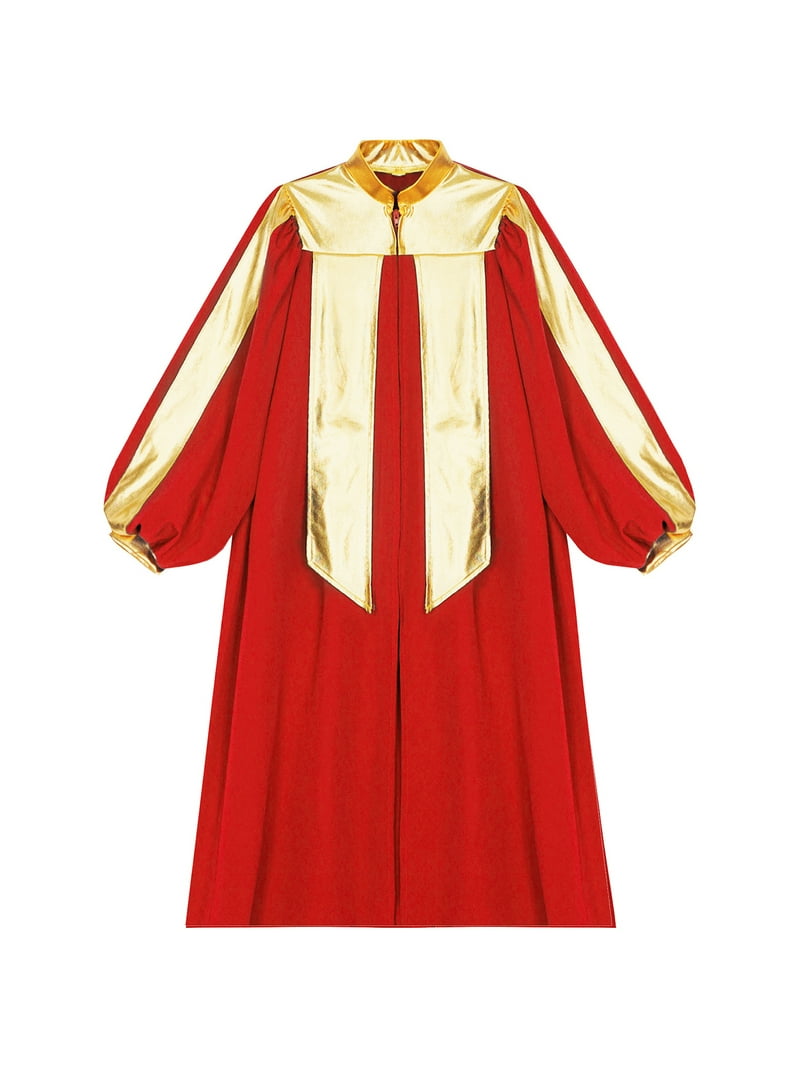 Alvivi Kids Preschool Graduation Gown Gold Trim Choir Robe Long Seeve Muslim  Thobe Kaftan Prayer Dress Red 10 - Walmart.com