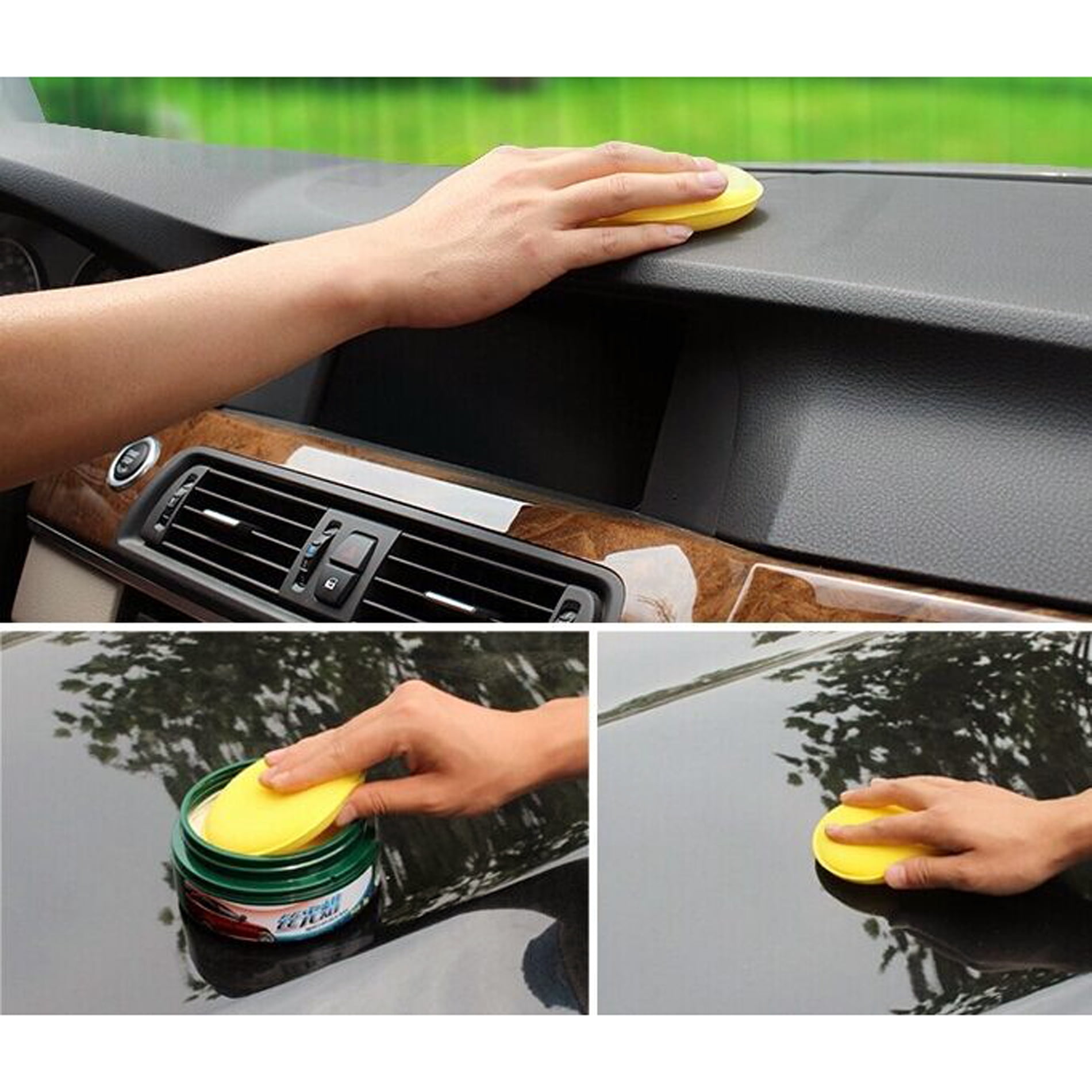 12x Yellow Car Waxing Polish Foam Sponge Wax Applicator Cleaning Detailing Pads