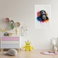 thumbnail image 4 of Funny Banksy Monkey Canvas Wall Art Graffiti Pop Art Poster Thinking Gorilla Listening to Music with Headphone Prints for Teen Boys Bedroom Living Room Playroom Decor 16x24in Unframed, 4 of 4