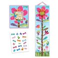 eeBoo Hot Pink Flower Growth Chart, Measurements Come in Both Inches