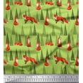 thumbnail image 1 of Soimoi Green Heavy Canvas Fabric Artistic Tree & Wolf Animal Fabric Prints By Yard 58 Inch Wide, 1 of 3