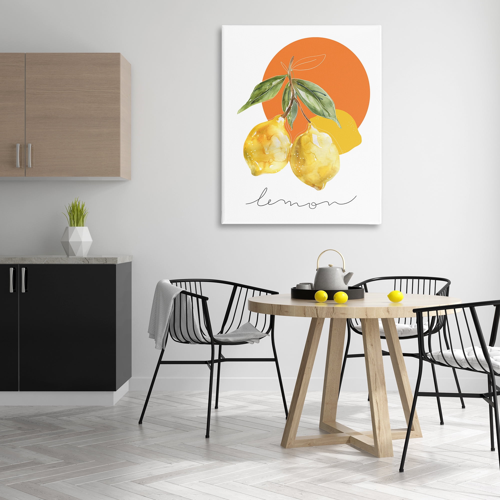 Stupell Industries Modern Lemons Branch Food & Beverage Painting Gallery Wrapped Canvas Art Print Wall Art, 36 x 48