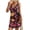 Black + Purple, variant on Women's Floral Print Spaghetti Strap Wrap Mini Dress Polyester % Lightweight Silky Feel Ideal for Summer Party
