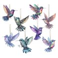 thumbnail image 2 of Dserhfy Hummingbird Christmas Ornaments 2D Acrylic Flying Bird Hanging Pendants for Christmas Tree Door Window Home Decor, 2 of 8