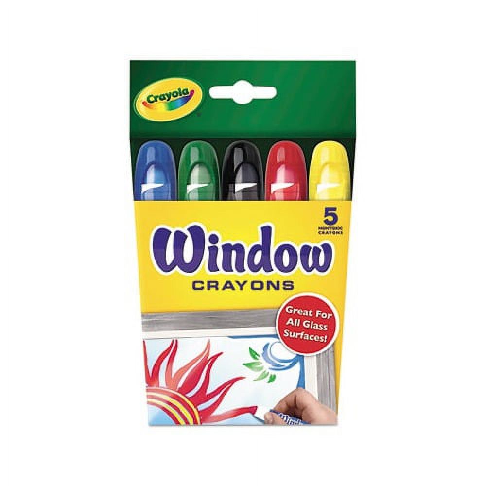 Crayola Washable Window Crayons, 5 Count, Red,Blue,Black,Green,Yellow - image 2 of 6