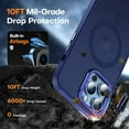 thumbnail image 4 of for iPhone 13 Pro Max Case Magnetic Compatible with MagSafe Slim Translucent Matte Phone Case Cover 6.7 inch, Navy Blue, 4 of 14