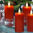 thumbnail image 2 of Flameless Flickering Battery Operated Candles 9PACK Real Wax Pillar LED Candles with 10-Key Remote Control and 24 Hours Timer for Wedding, Party, Home Decoration (Red), 2 of 13