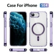 thumbnail image 7 of Dteck Magnetic for iPhone 16e Case with Screen Protector Electroplated TPU Frame Compatible with MagSafe Hard PC Clear Back Shockproof Phone Case for iPhone 16E,Purple, 7 of 7
