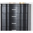 thumbnail image 4 of Newboti Furniture Glamorous Finish 1pc Chest Curved Front Full Extension Drawer Acrylic Handles Turned Wooden Legs Felt Lined Top Drawer Black Finish Bedroom Furniture BN.6381, 4 of 7