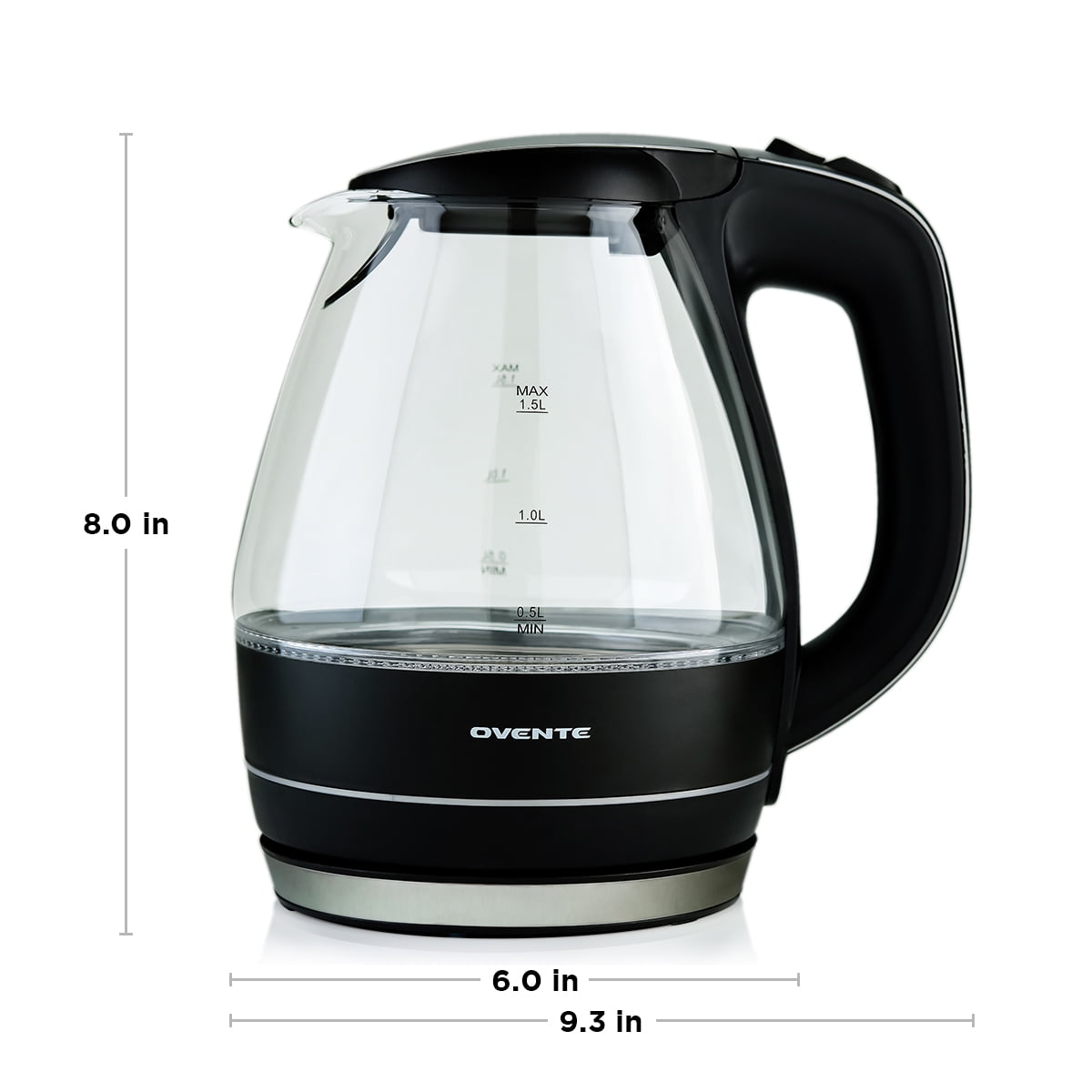  Vianté Electric Glass Tea Kettle. Fast Water Boiler. BPA-FREE.  Stainless Steel & Borosilicate Glass. Designed in Italy. 1.7 Liters  capacity.: Home & Kitchen