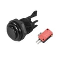 thumbnail image 3 of Interruptor de botón de empuje momentáneo de 27 mm con microswitch para juegos de arcade, negro, 6 piezas, 3 of 5