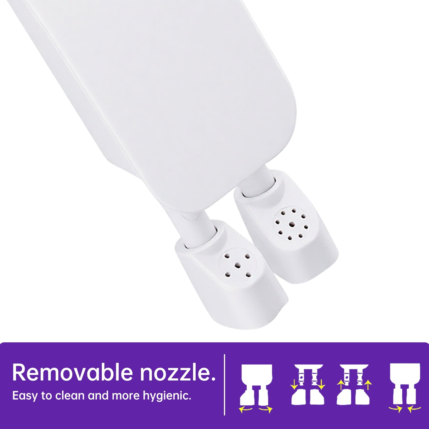 JUNLIN Ultra-Slim Bidet Attachment for Toilet，Adjustable Fresh Water Pressure Dual Nozzle (Frontal & Rear Wash) ，Non-Electric Bidet