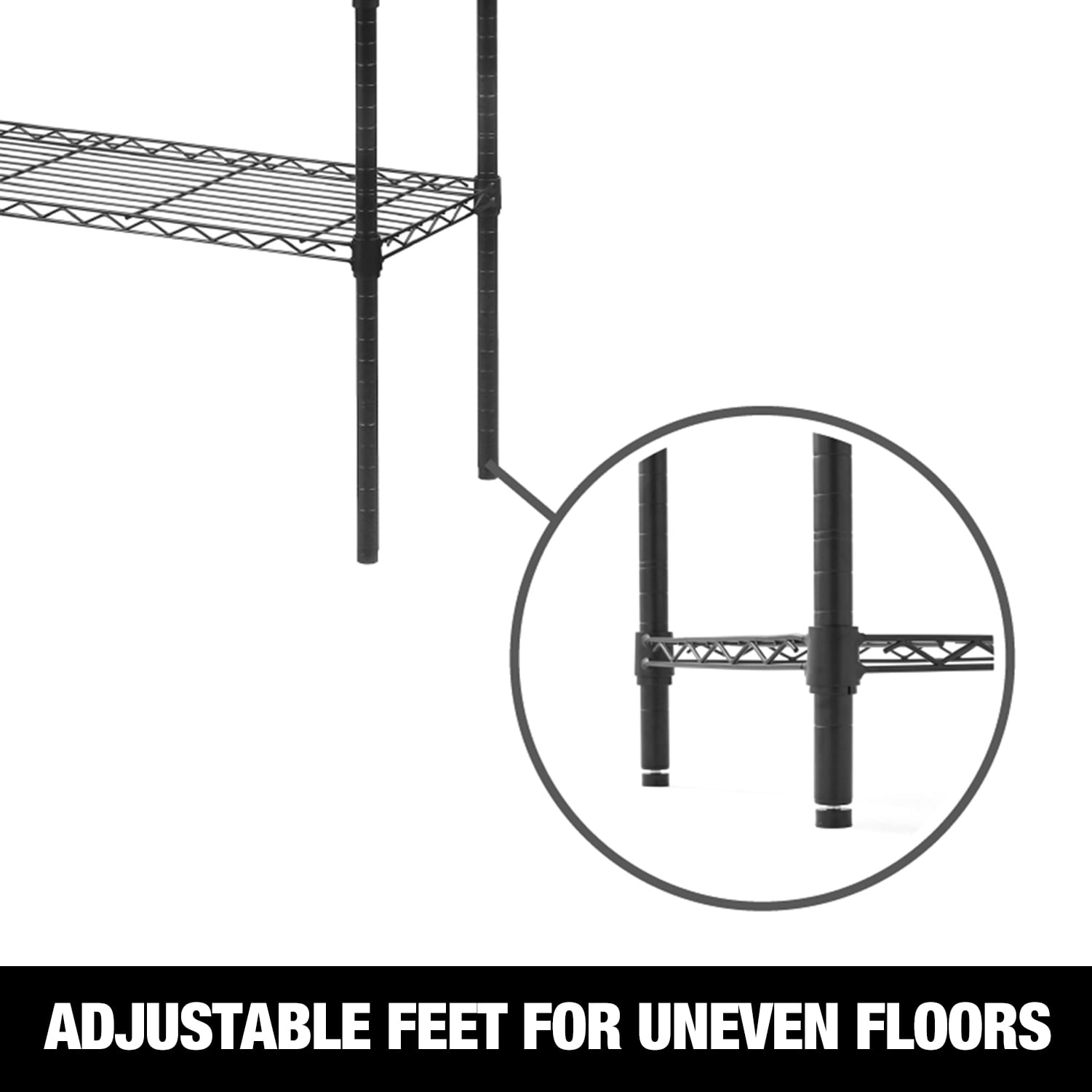 WorkPro 4-Tier Chrome Slim Wire Shelving