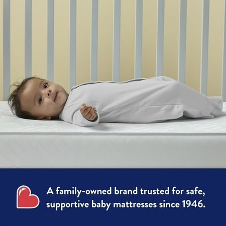 Kolcraft Pediatric 800 Extra Firm Baby Crib & Toddler Mattress, 80 Coil, Waterproof, Gray