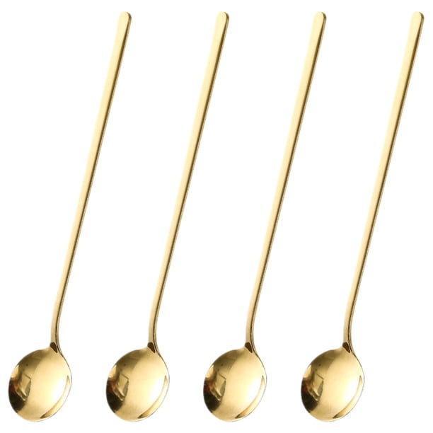 4 Uds cucharas de café cucharas para agitar cucharas de té cucharas de postre de hielo de acero inoxidable